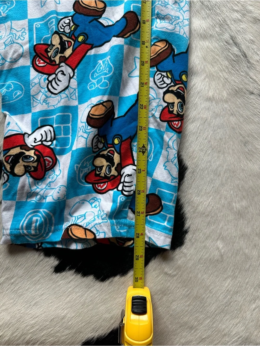 Super Mario Brand Blue Kids Pajama Pants - Cartoon Mario Print Medium